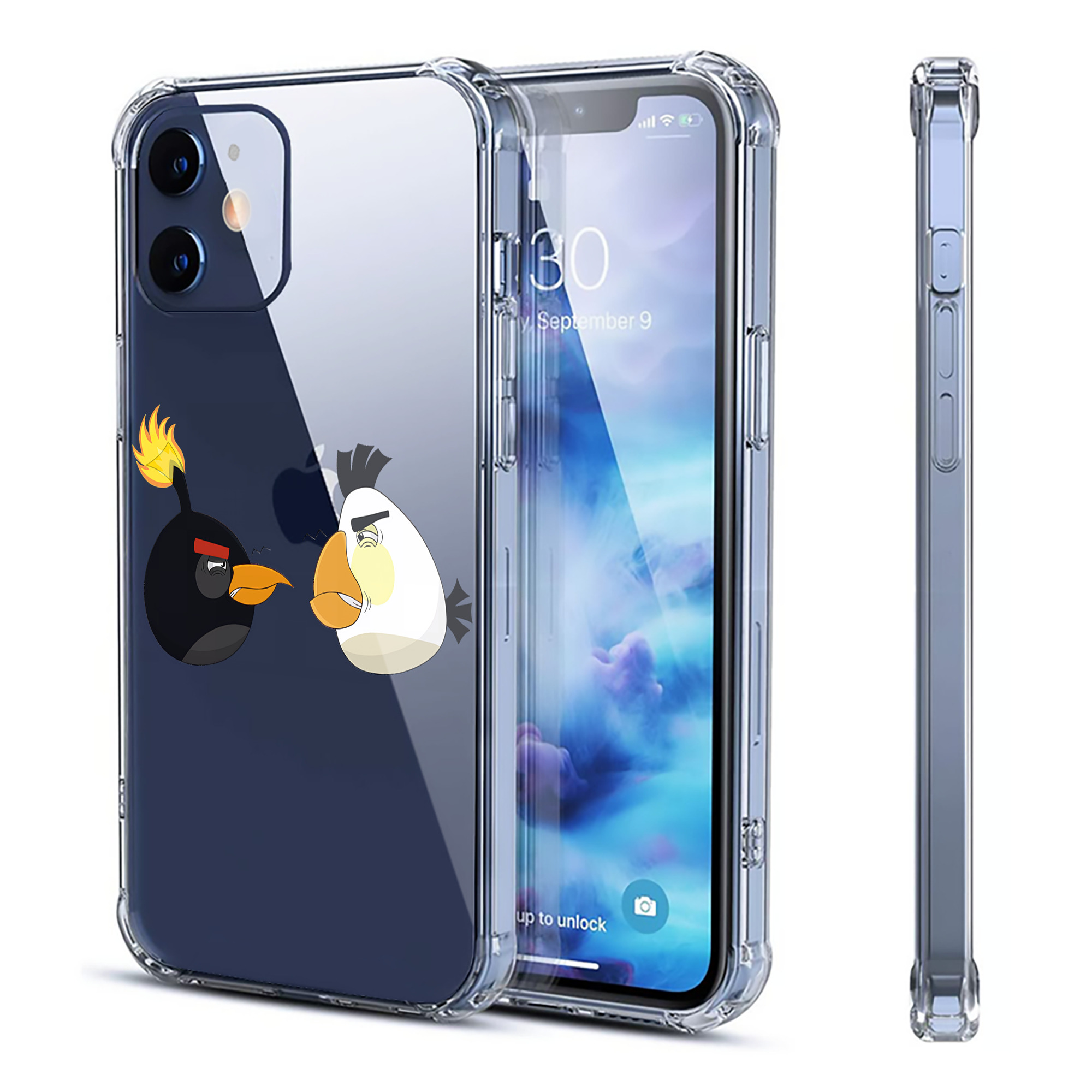 （画像用） Angry Birds アングリーバード 【iPhone 12シリーズ対応】透明スマホケース（クリアソフトケース）